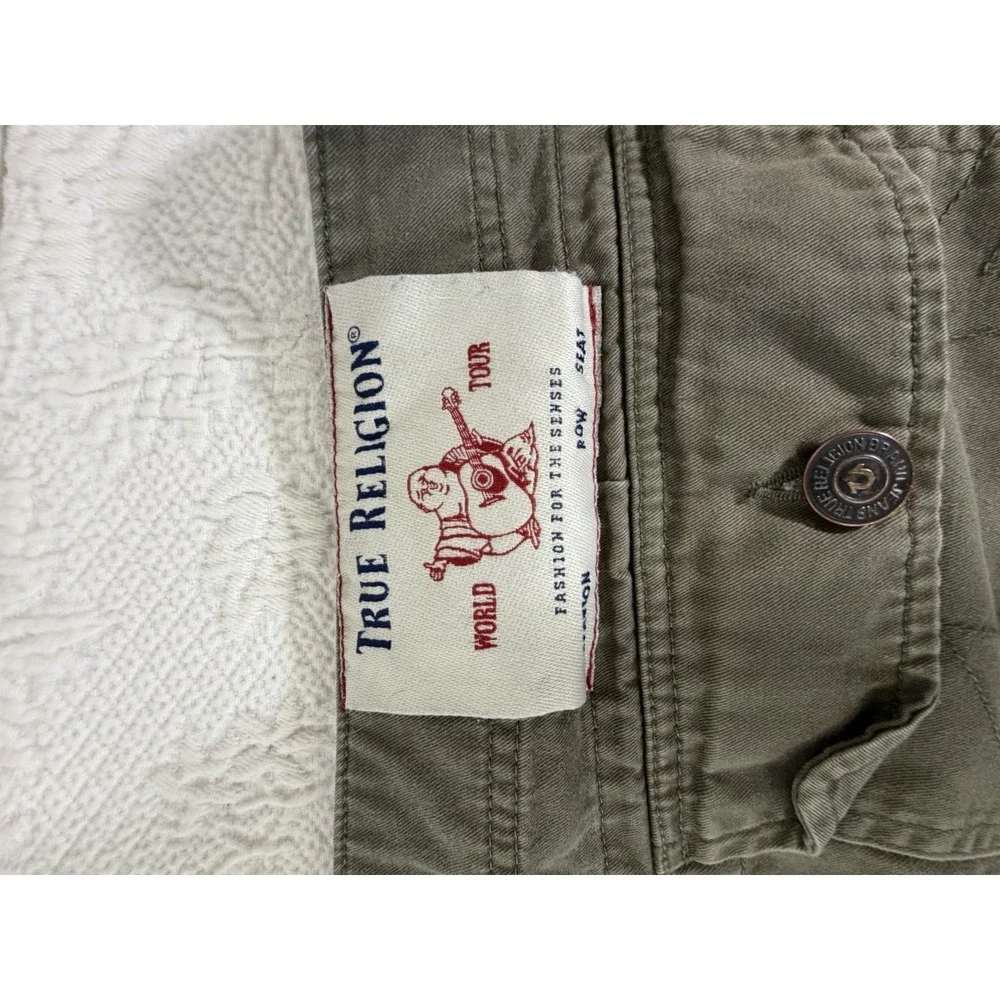 True Religion Men's Relaxed Cargo Shorts‎ 104821 Olive Green Sz 36 Horse Shoe